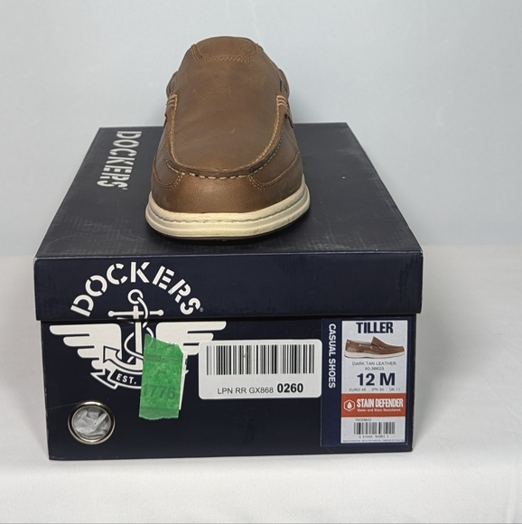NEW Dockers Mens Leather Tiller Boat Shoe Sz 12 tan - Picture 4 of 4